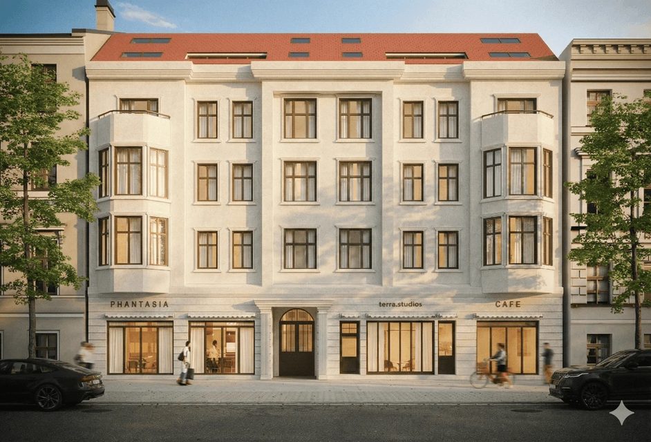 Visualisierung der Straßenfassade nach Fertigstellung