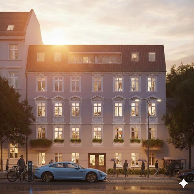 Visualisierung der Straßenfassade nach der Sanierung